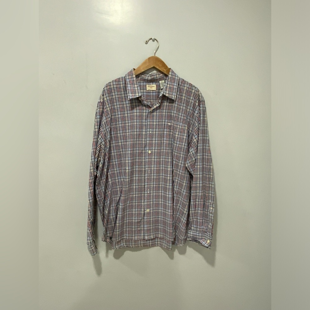Dockers white red and blue Long sleeved shirt lightly used.